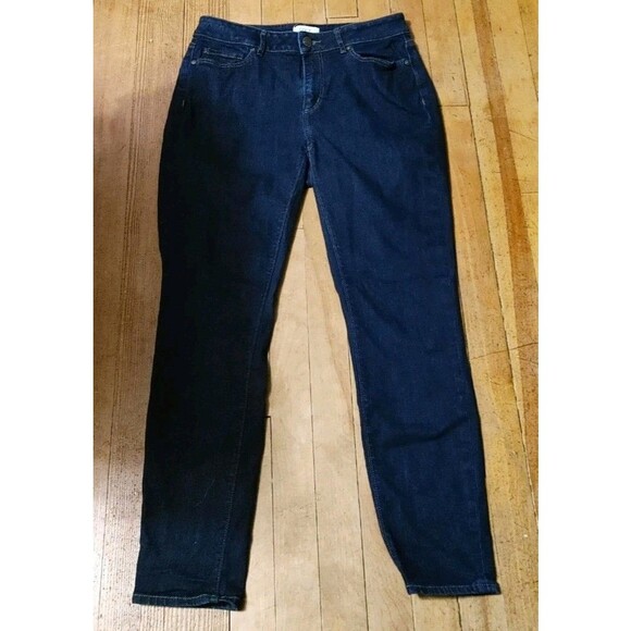 Loft Jeans Womens 4 Curvy Skinny Stretch Low Rise Blue Dark Wash Denim - Picture 3 of 5